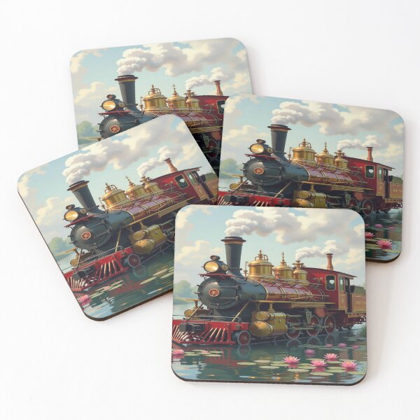 Item preview, SteamDreams in MonetMood – Vintage Train meets Waterlily Fantasy & NatureGlow designed and sold by FotoworldEdel.