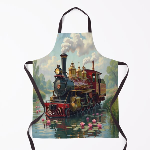 Item preview, SteamDreams in MonetMood – Vintage Train meets Waterlily Fantasy & NatureGlow designed and sold by FotoworldEdel.