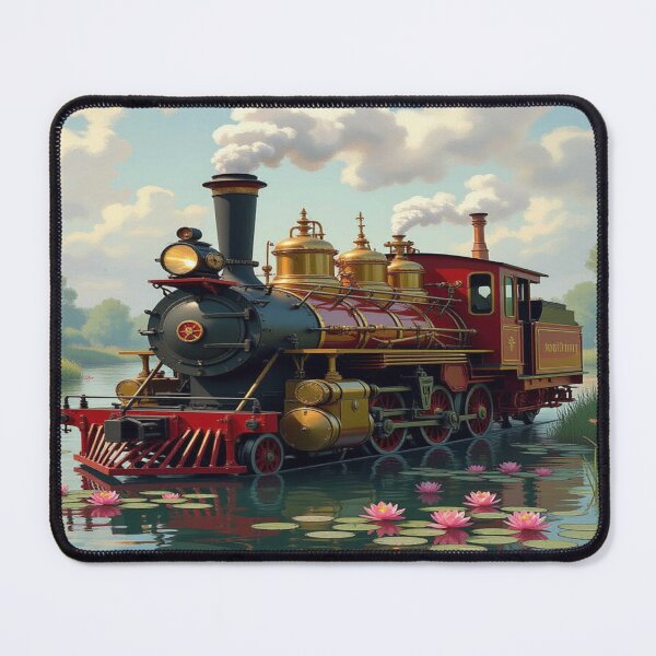 Item preview, SteamDreams in MonetMood – Vintage Train meets Waterlily Fantasy & NatureGlow designed and sold by FotoworldEdel.