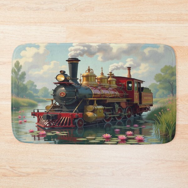 Item preview, SteamDreams in MonetMood – Vintage Train meets Waterlily Fantasy & NatureGlow designed and sold by FotoworldEdel.