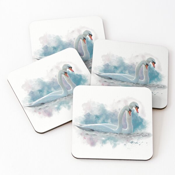 Item preview, “The Serendipitous Swans” gliding on a sparkling pond pond designed and sold by Printfantasia .