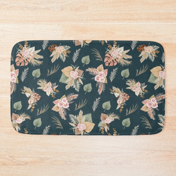 Item preview, Pampas Grass & Flowers on Dark Teal designed and sold by KSimpson838.