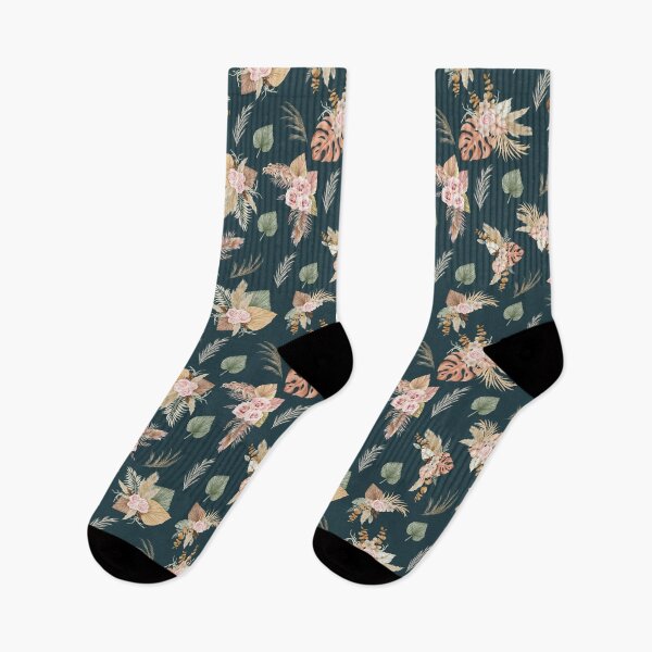 Item preview, Pampas Grass & Flowers on Dark Teal designed and sold by KSimpson838.