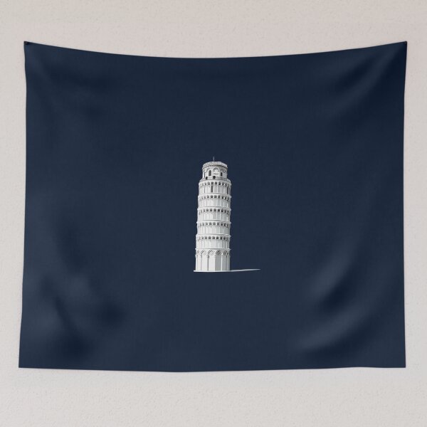 Item preview, Minimalist Leaning Tower of Pisa Fine Line Art designed and sold by Art-Design-EM.