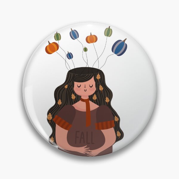 Item preview, Fall Illustration Woman with Decoration on Hair Pumpkins and Leaves	 designed and sold by AlginaPugachova.