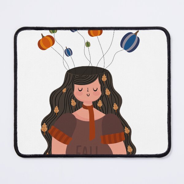 Item preview, Fall Illustration Woman with Decoration on Hair Pumpkins and Leaves designed and sold by AlginaPugachova.