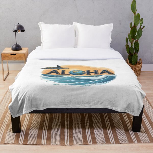 Aperçu de l'œuvre Tortue de mer Aloha Hawaii – Motif océan tropical et terre créée et vendue par NUMBER FOUR.