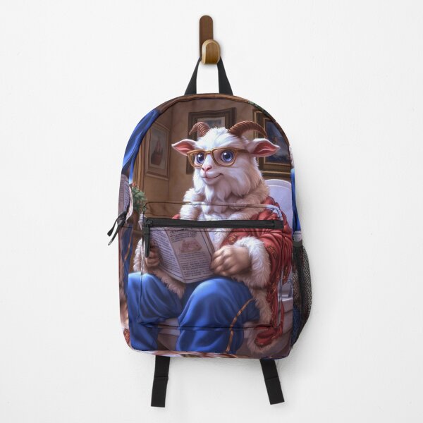 Item preview, Goat In Robe Reading Luxurious Bathroom Art designed and sold by ManuelOpito.