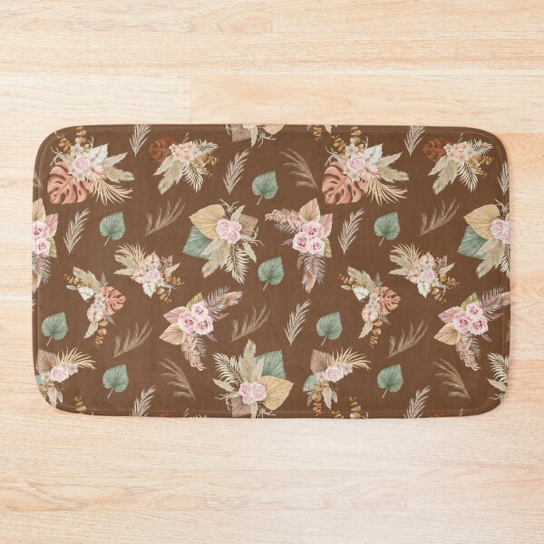 Item preview, Pampas Grass & Flowers on Coffee Brown designed and sold by KSimpson838.