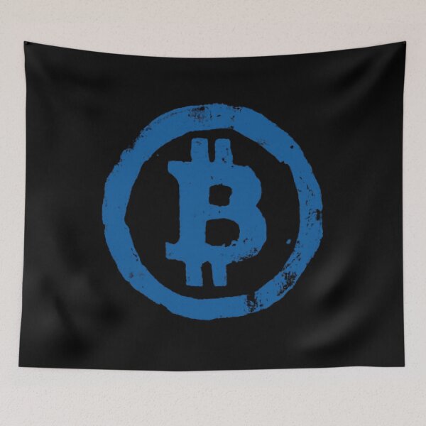 Item preview, Bitcoin Grunge Logo Blue designed and sold by CyberRex.