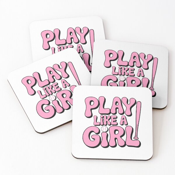 Item preview, Play Like A Girl! Pink Baseball Girl designed and sold by PMCreative.