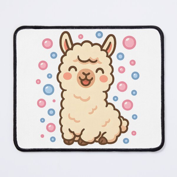 Item preview, Happy Fluffy Llama with Bubbles designed and sold by FunnySignalStudio.