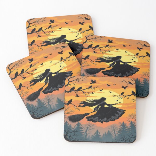 Item preview, WitchFlight Sunset – Mystic Forest Vibes with RavenGlow & MagicSilhouette  designed and sold by FotoworldEdel.