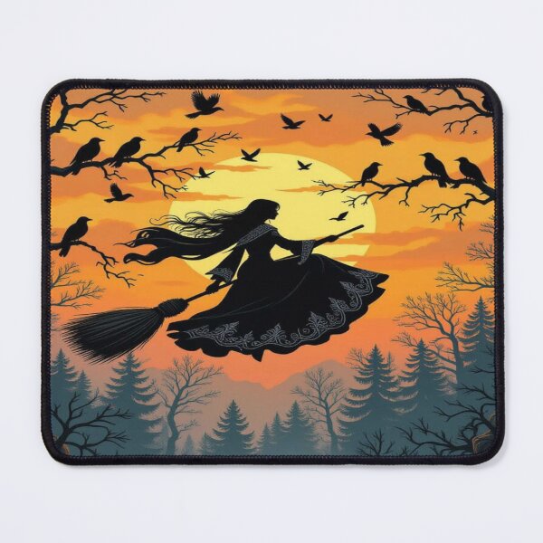 Item preview, WitchFlight Sunset – Mystic Forest Vibes with RavenGlow & MagicSilhouette designed and sold by FotoworldEdel.