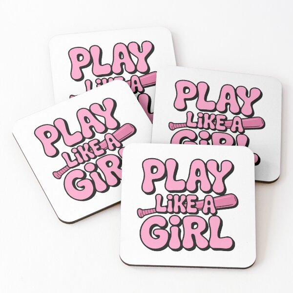 Artikelvorschau, Spielen Sie wie ein Mädchen! Pinkes Baseball-Girlie entworfen und verkauft von PMCreative.