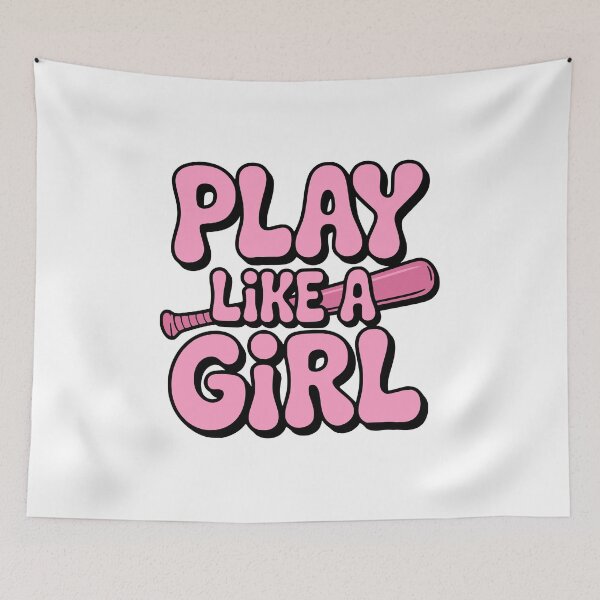 Artikelvorschau, Spielen Sie wie ein Mädchen! Pinkes Baseball-Girlie entworfen und verkauft von PMCreative.