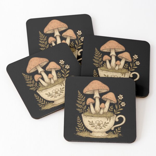 Artikelvorschau, Cottagecore Pilz Teetasse Floral Vintage Ästhetik entworfen und verkauft von Graphics4X.