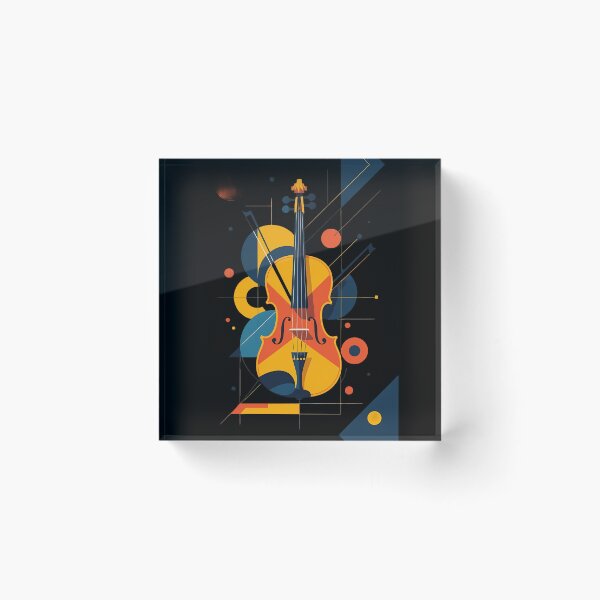 Artikelvorschau, Abstrakte Geigenkunst – Geometrisches, lebendiges Musikdesign entworfen und verkauft von Vibranta Studio.