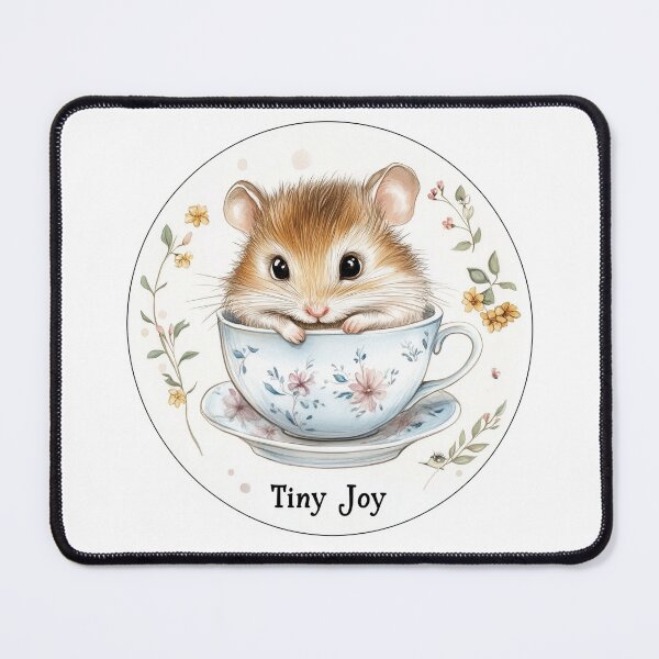 Item preview, Cute hamster in floral teacup designed and sold by Blanket Ink.