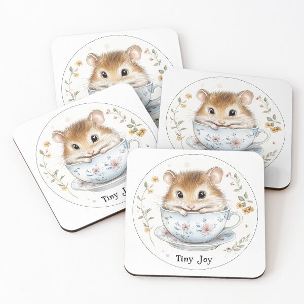 Item preview, Cute hamster in floral teacup designed and sold by Blanket Ink.
