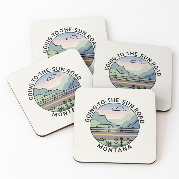 Aperçu de l'œuvre Autocollant minimaliste Artline Pastel « Going-to-the-Sun Road » · Montana Design créée et vendue par Horizon Tales.