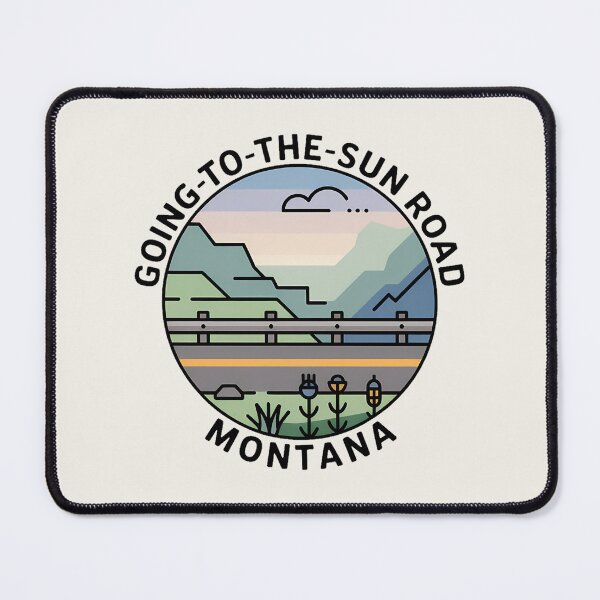 Item preview, Going-to-the-Sun Road Minimalist Pastel Artline Badge Sticker · Montana Design designed and sold by Horizon Tales.