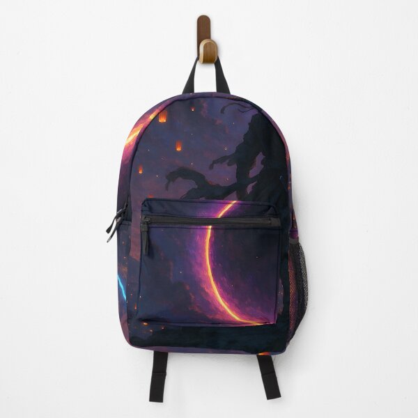 Item preview, Celestial Samurai – Neon Eclipse | Cyberpunk Fantasy Art designed and sold by Nova-Canvas.