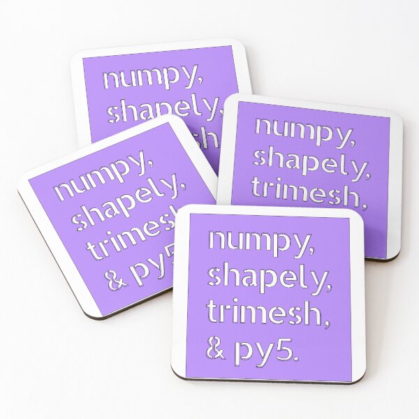Item preview, numpy, shapely, trimesh, and py5 designed and sold by villares.