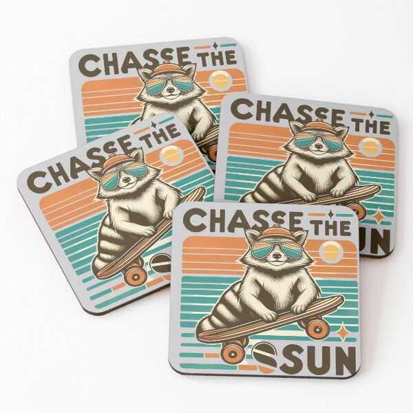 Item preview, Chase the sun racoon Vintage style designed and sold by Artiviose.