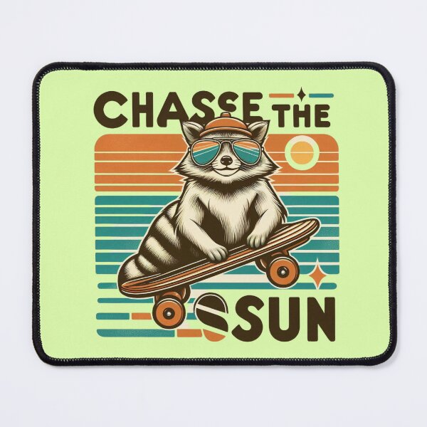 Item preview, Chase the sun racoon Vintage style designed and sold by Artiviose.