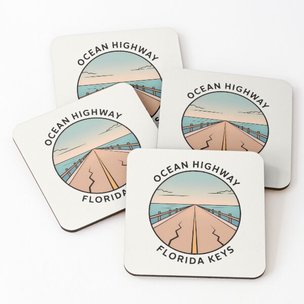 Item preview, Ocean Highway Florida Keys – Minimalist Line Art Sticker designed and sold by Horizon Tales.
