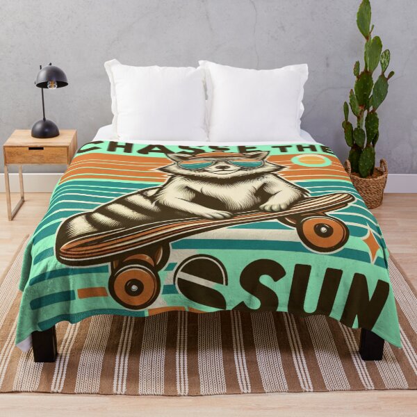 Item preview, Chase the sun racoon Vintage style designed and sold by Artiviose.