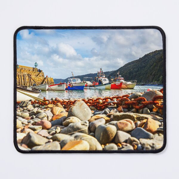 Item preview, Clovelly, Devon, Colorful Boats in Tranquil Harbor designed and sold by Paul Thompson Photography.
