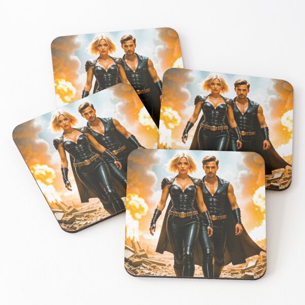 Item preview, Cyberpunk Warriors in Futuristic Cityscape  designed and sold by SoulArtSara.