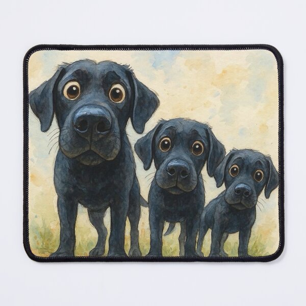 Item preview, Black Labrador Dog Family ' `THe LaBRaDoRS 2 ' BY SHiRLeY MacARTHuR designed and sold by Shirley MacArthur Art.