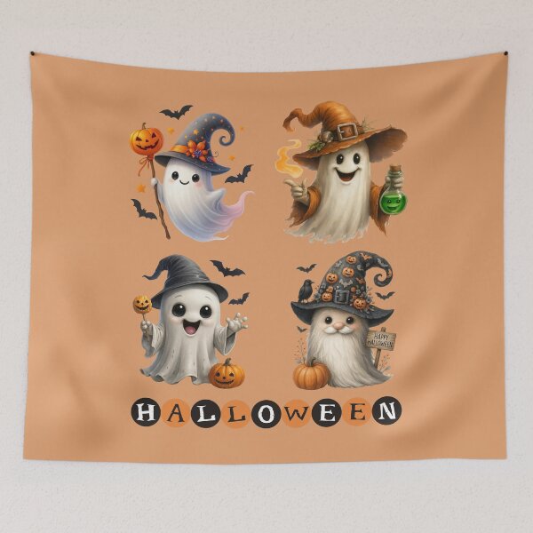 Item preview, A group of funny Halloween ghosts designed and sold by DżodżoJoy.