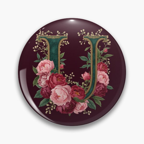 Item preview, Elegant Floral Monogram Letter U – Botanical Peony & Rose Initial Art | Personalized Gift, Feminine Nature Design designed and sold by AmenAlways.