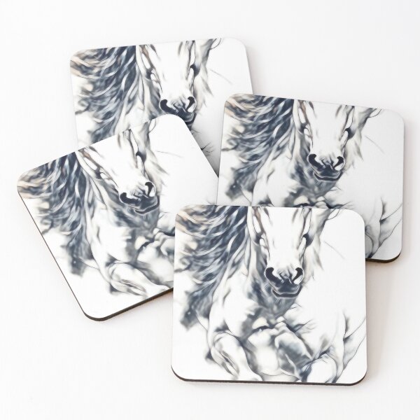 Item preview, HORSE RUNNING IN A DREAM digital art black and wight sketch designed and sold by Armajay.