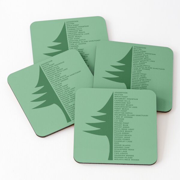 Item preview, Maine State Parks, Full List with Pine Tree designed and sold by YonderAndBeyond.