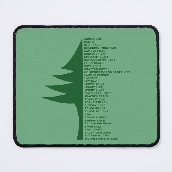 Item preview, Maine State Parks, Full List with Pine Tree designed and sold by YonderAndBeyond.