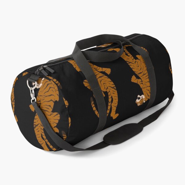 Item preview, Lion print on black background, repeating jungle themed animal print pattern textile designed and sold by DanBosDesigns.