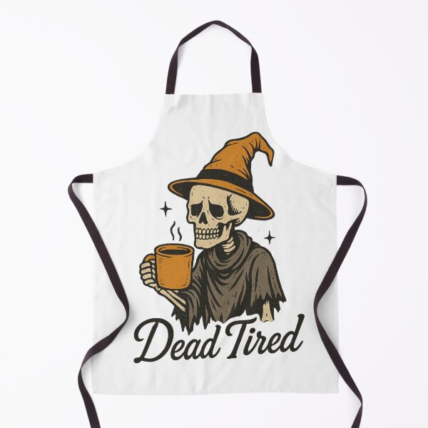 Item preview, Dead Tired Skeleton Halloween, Spooky Coffee Lover, Funny Witch Skeleton designed and sold by OnaraDesign.