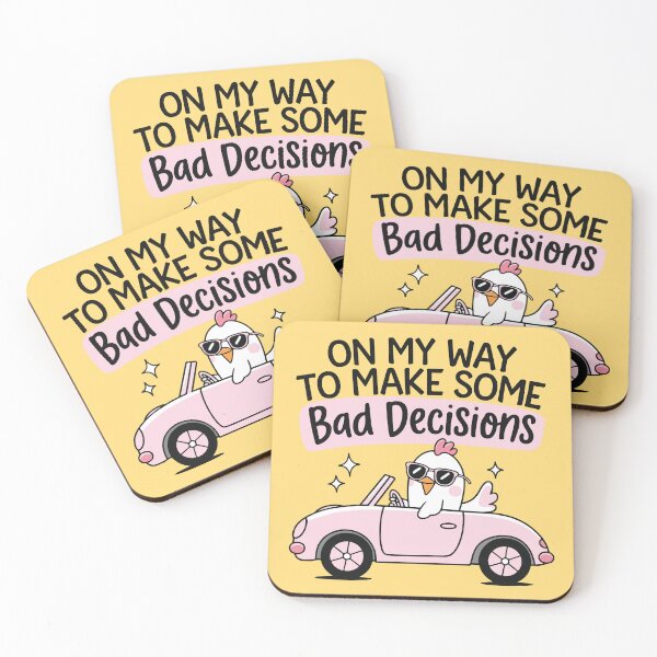 Item preview, Funny Chicken Driving  On My Way to Make Bad Decisions designed and sold by BrownHorse90s.