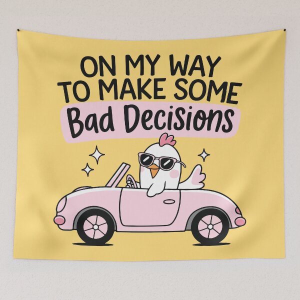 Item preview, Funny Chicken Driving  On My Way to Make Bad Decisions designed and sold by BrownHorse90s.