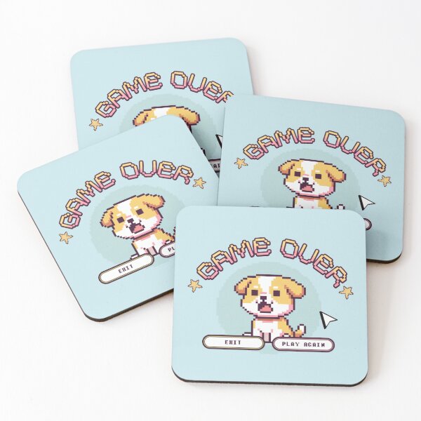 Item preview, Game Over Pixel Puppy Retro Design designed and sold by AwesomeBeyondLimits.
