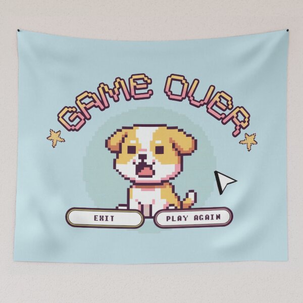 Item preview, Game Over Pixel Puppy Retro Design designed and sold by AwesomeBeyondLimits.