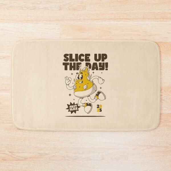 Item preview, Retro Pizza Slice Mascot Running Cartoon Design designed and sold by adipra.