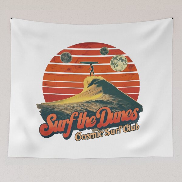 Item preview, Surf the Dunes – Retro Cosmic Surf Poster designed and sold by BENBHicham.