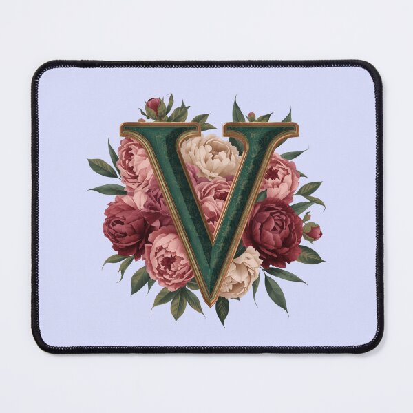 Item preview, Elegant Floral Monogram Letter V – Botanical Peony & Rose Initial Art | Personalized Gift, Feminine Nature Design designed and sold by AmenAlways.