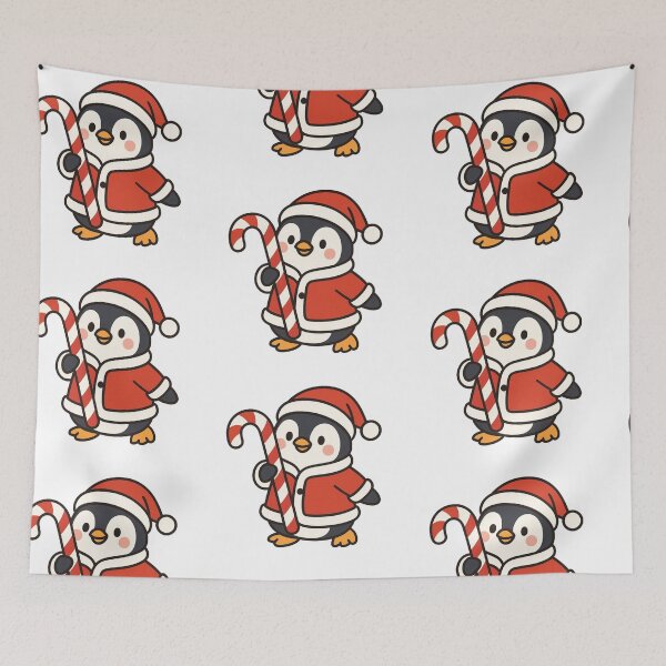 Item preview, Penguin Carrying Candy Cane – Festive Holiday Bird designed and sold by Confuzz1ed.